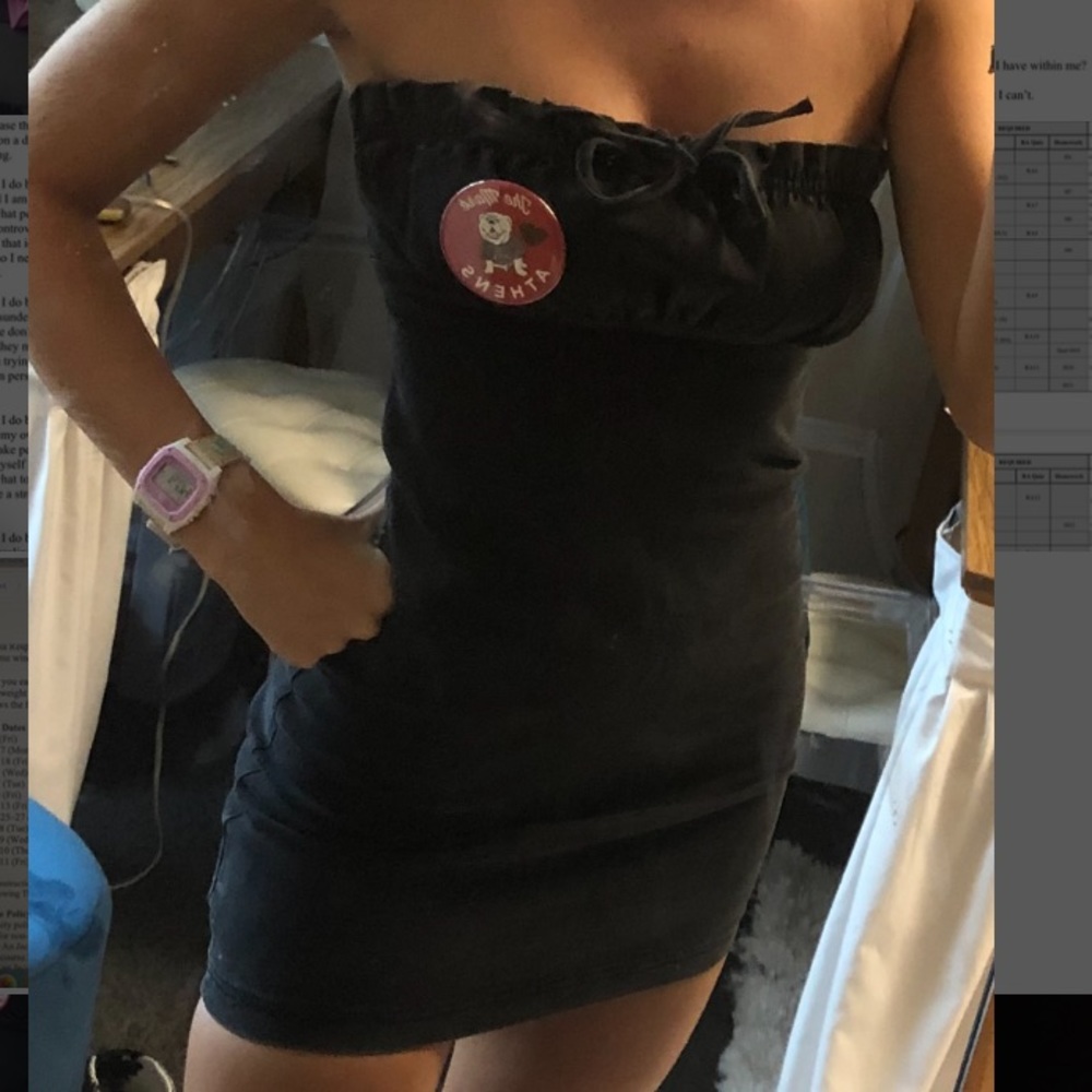 Black denim body on dress